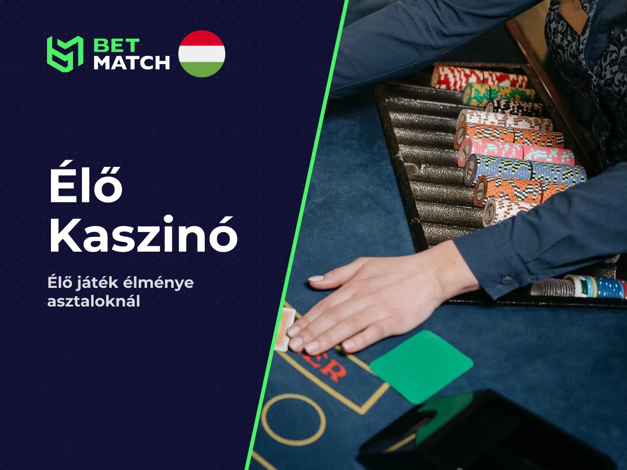 Live casino, roulette, blackjack és baccarat